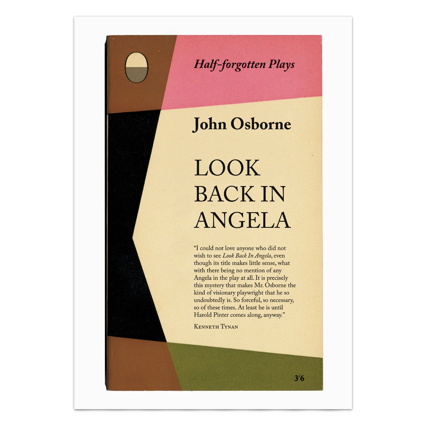 John Osborne 'Look Back In Anger' Book Cover Poster Print