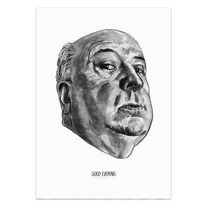 Alfred Hitchcock portrait poster