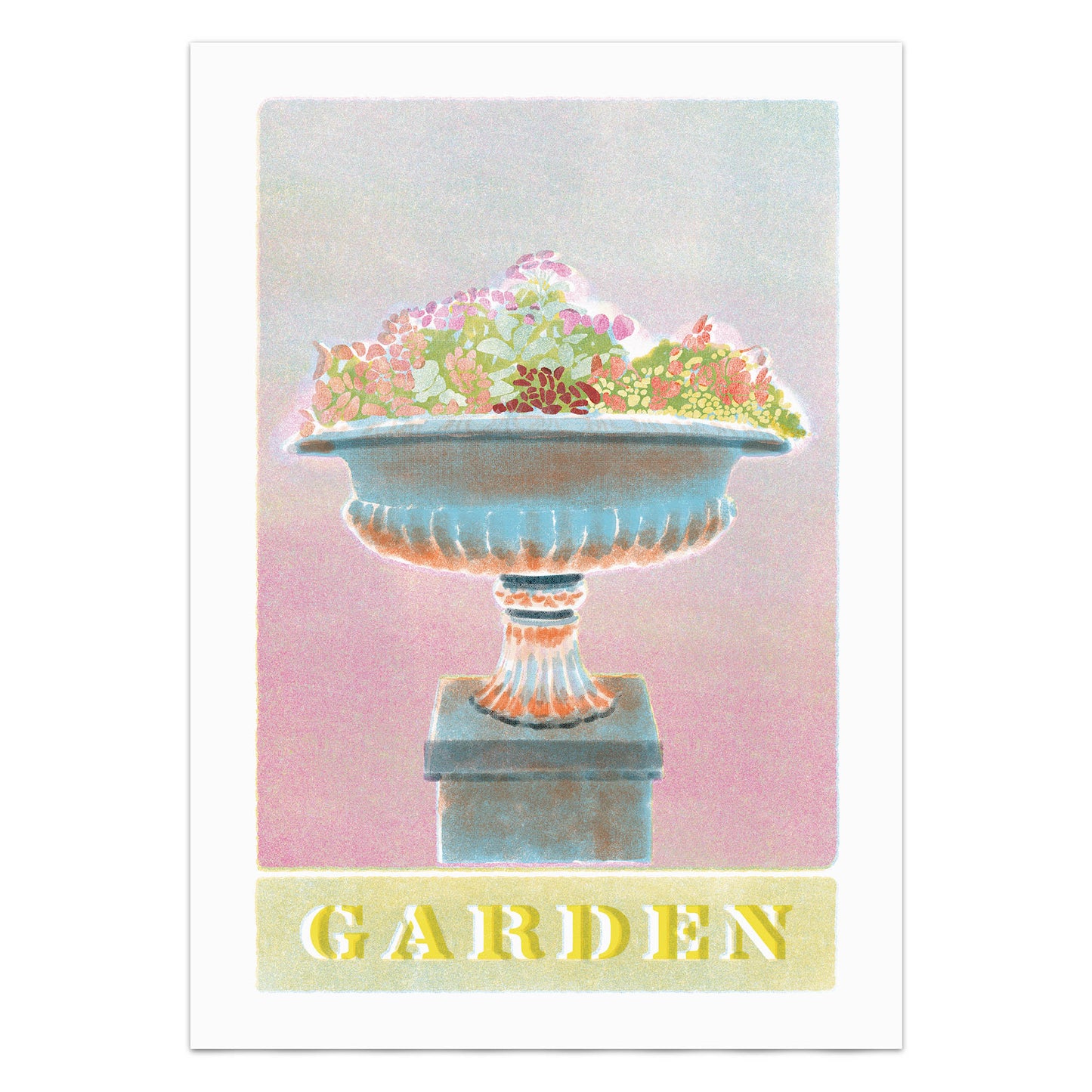 Garden risograph style fine art print