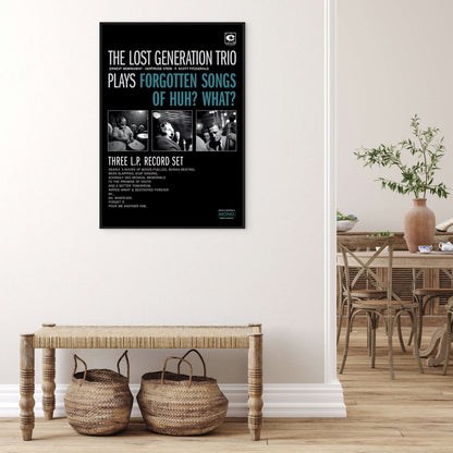 The Lost Generation Trio - Ernest Hemingway, Gertrude Stein, F. Scott Fitzgerald - Spoof Jazz Album Cover Poster Print